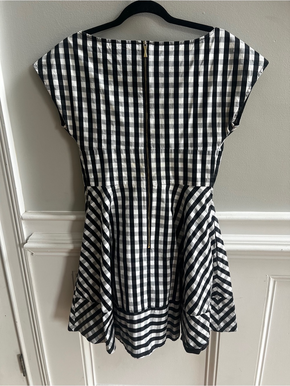 Kate Spade Black White Gingham Check Cotton Dress Size 6 - Picture 5 of 7